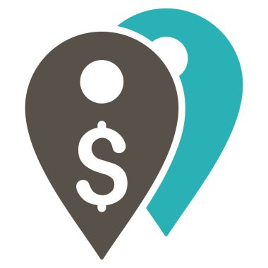 Doları banka düz vektör simgesi belirtir