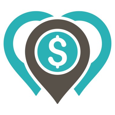 Doları harita işaretleri düz vektör simgesi