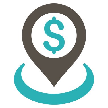 Doları yerleşim düz vektör simgesi