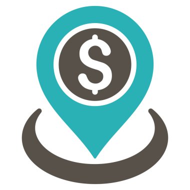 Para konum düz vektör simgesi