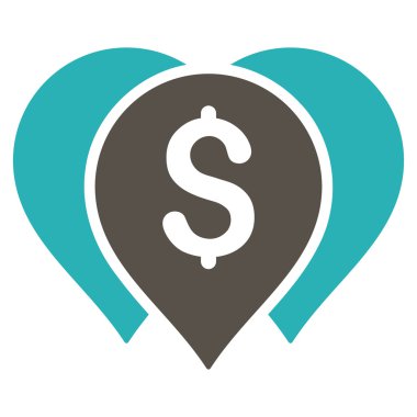 Para harita işaretleri düz vektör simgesi