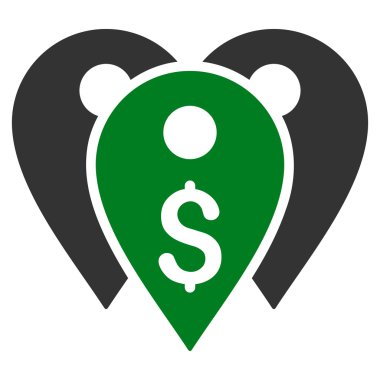 Banka işaretleri düz vektör simgesi