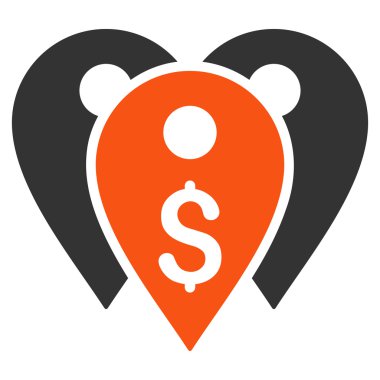 Banka işaretleri düz vektör simgesi