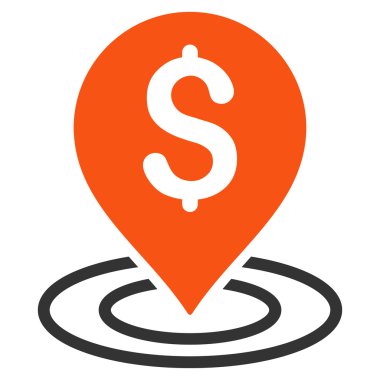 Doları düz vektör simgesi yerleştir