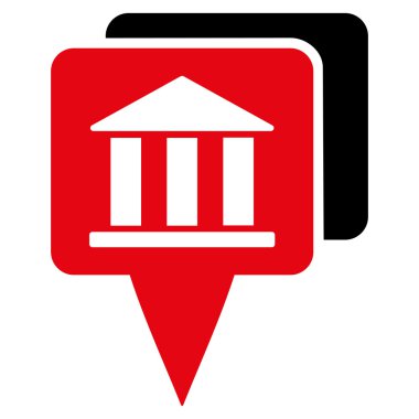 Banka harita işaretçiler düz vektör simgesi