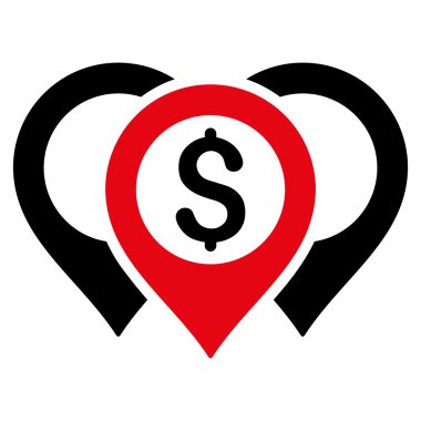 Doları harita işaretçiler düz vektör simgesi