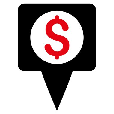 Para harita işaretleyici düz vektör simgesi