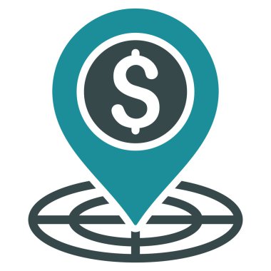 Banka yer düz vektör simgesi