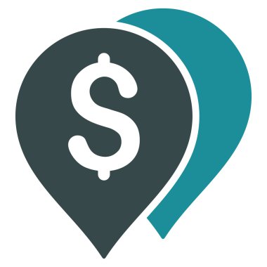 Banka işaretleri düz vektör simgesi