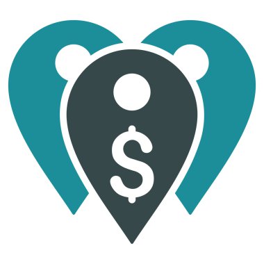 Banka işaretleri düz vektör simgesi