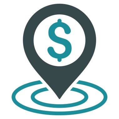 Banka düz vektör simgesi yerleştir