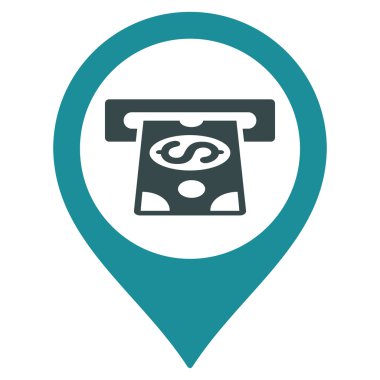 Para işaretçi düz vektör simgesi