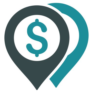 Doları banka işaretleri düz vektör simgesi