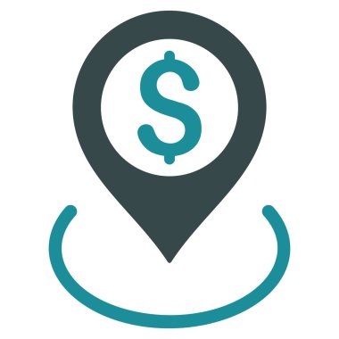 Doları yer düz vektör simgesi