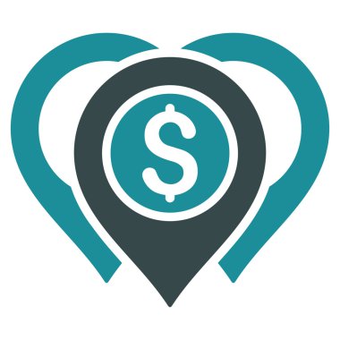 Doları harita işaretleri düz vektör simgesi