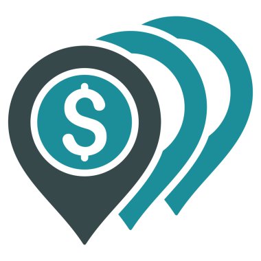 Dolar işaretleri düz vektör simgesi