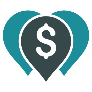 Para harita işaretleri düz vektör simgesi