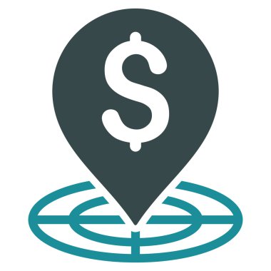 Para hedef düz vektör simgesi