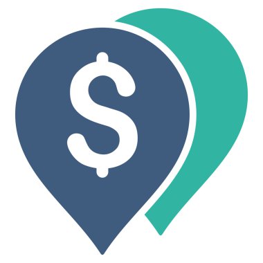 Banka işaretleri düz vektör simgesi