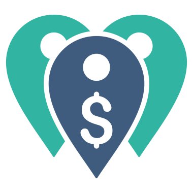 Banka işaretleri düz vektör simgesi