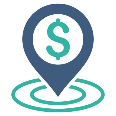 Banka düz vektör simgesi yerleştir