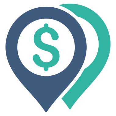 Doları banka işaretleri düz vektör simgesi