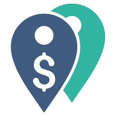 Doları banka düz vektör simgesi belirtir