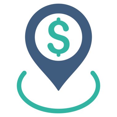 Doları yer düz vektör simgesi