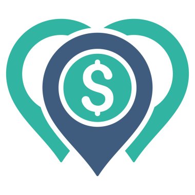 Doları harita işaretleri düz vektör simgesi