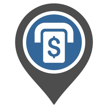 ATM harita işaretleyici düz vektör simgesi