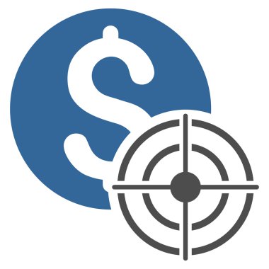 İş hedef düz vektör simgesi