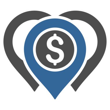 Doları harita işaretleri düz vektör simgesi