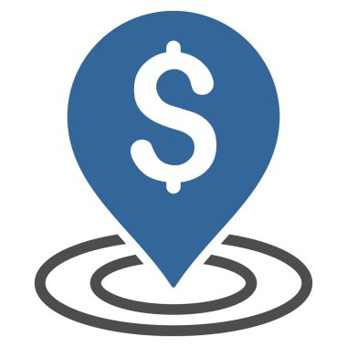 Doları düz vektör simgesi yerleştir