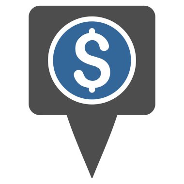 Para harita işaretleyici düz vektör simgesi