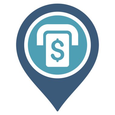 ATM harita işaretleyici düz vektör simgesi