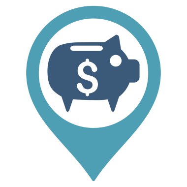 Banka harita işaretleyici düz vektör simgesi