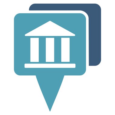 Banka harita işaretçiler düz vektör simgesi