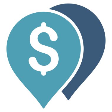 Banka işaretleri düz vektör simgesi