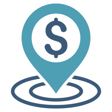 Banka düz vektör simgesi yerleştir