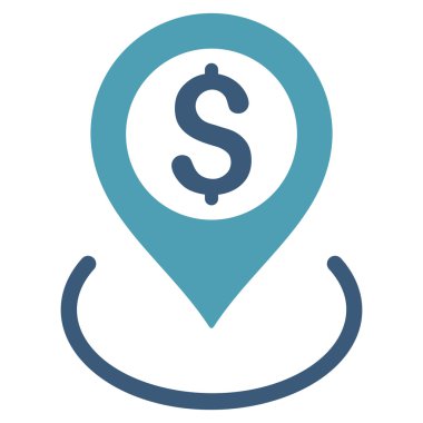 Doları yer düz vektör simgesi