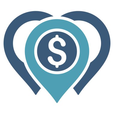 Doları harita işaretleri düz vektör simgesi