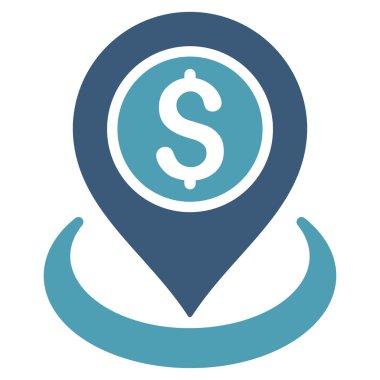 Para konum düz vektör simgesi