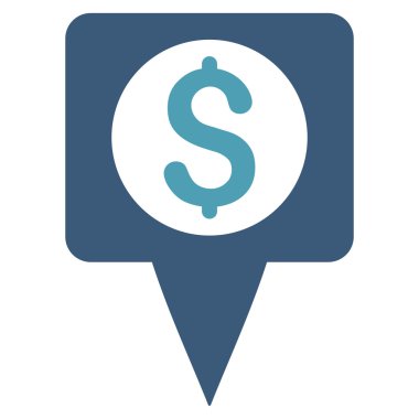 Para harita işaretleyici düz vektör simgesi