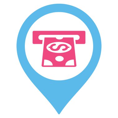 Para işaretçi düz vektör simgesi