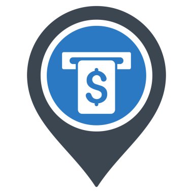 ATM Terminal işaretçi düz vektör simgesi