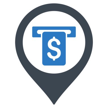 Banka Atm Marker düz vektör simgesi