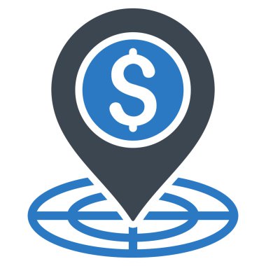 Banka yer düz vektör simgesi