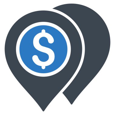 Banka harita işaretçiler düz vektör simgesi