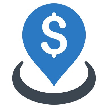 Banka yerleşim düz vektör simgesi