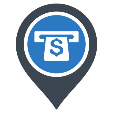 Makine işaretçi düz vektör simgesi bankacılık